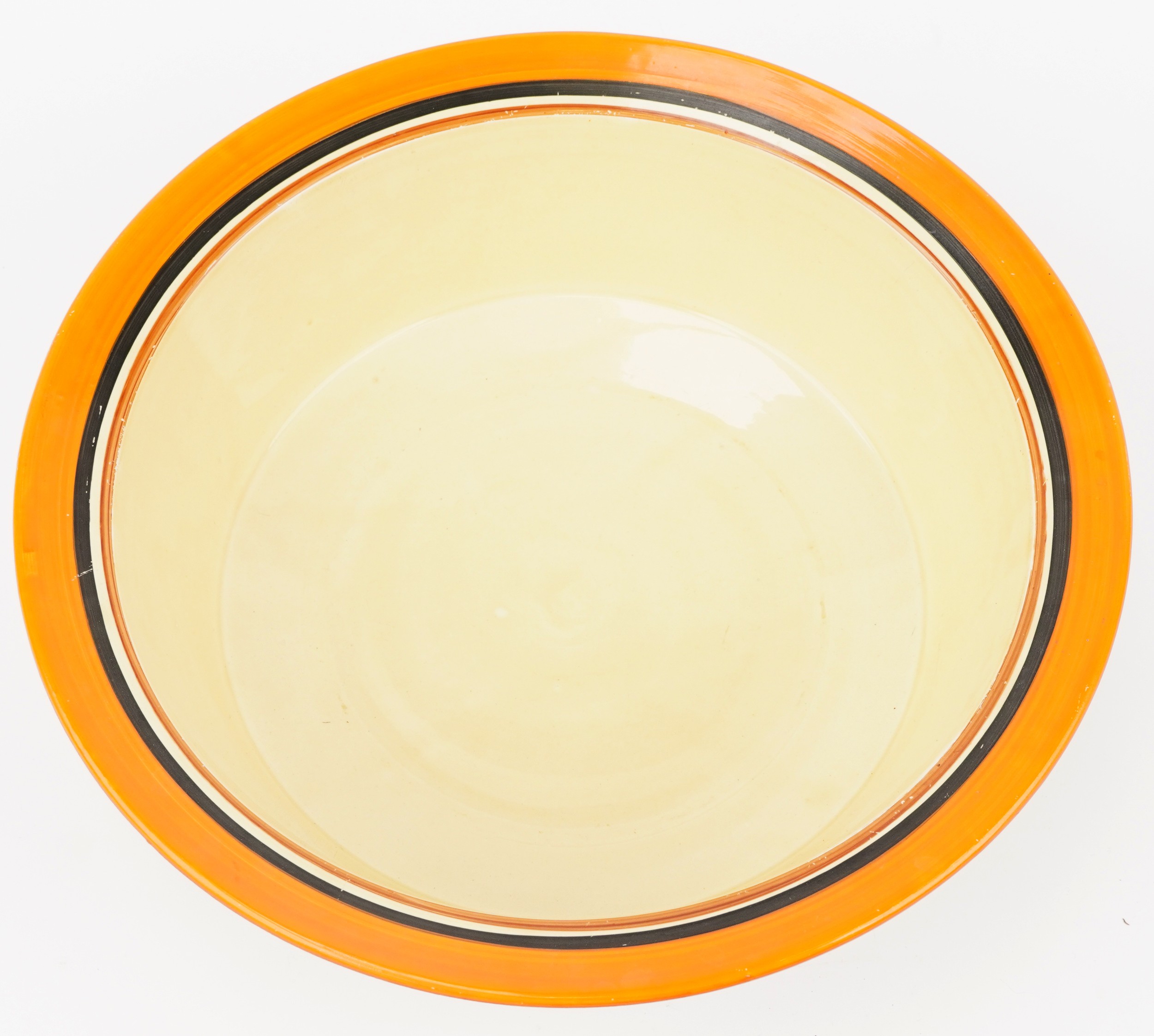 Clarice Cliff, large Art Deco Fantastique Bizarre Tolphin wash bowl hand painted in the melon - Image 5 of 7