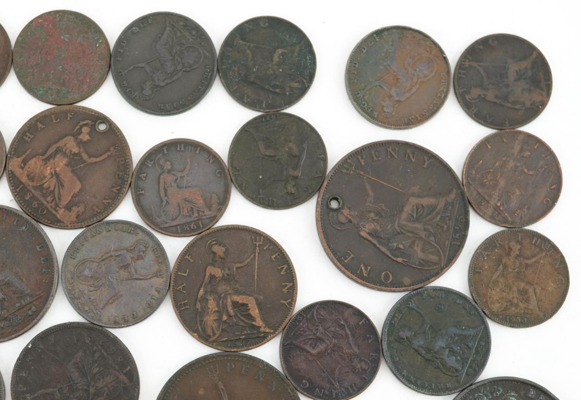 William IV and later British copper coinage including pennies, half pennies and farthings - Bild 3 aus 10