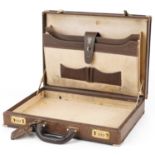 Vintage gentlemen's Gucci brown leather brief case, 8.5cm H x 43cm W x 31cm D PROVENANCE: