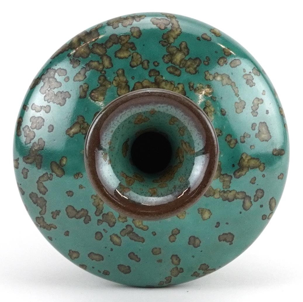 Chinese porcelain vase having a Jun type spotted turquoise glaze, 10cm high - Image 5 of 6