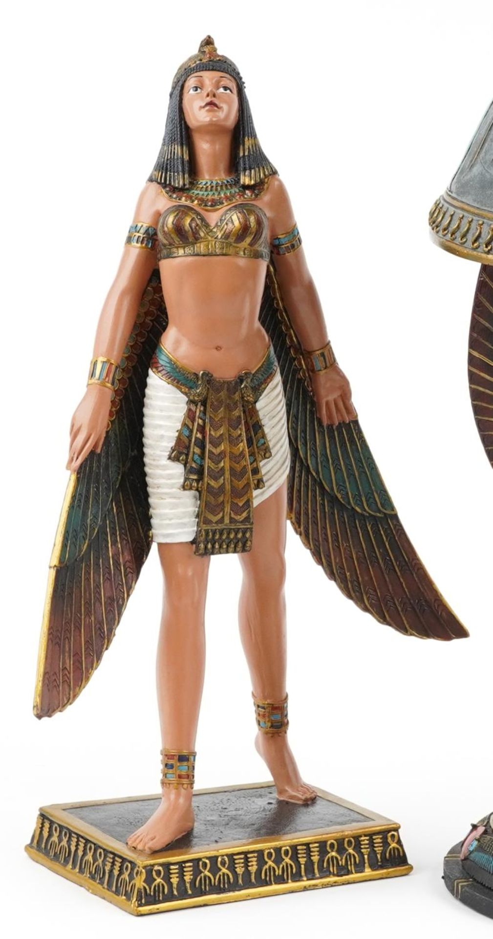 Egyptian Revival figures and a Nemesis Now Wings of Isis table lamp, the figures comprising - Bild 2 aus 6