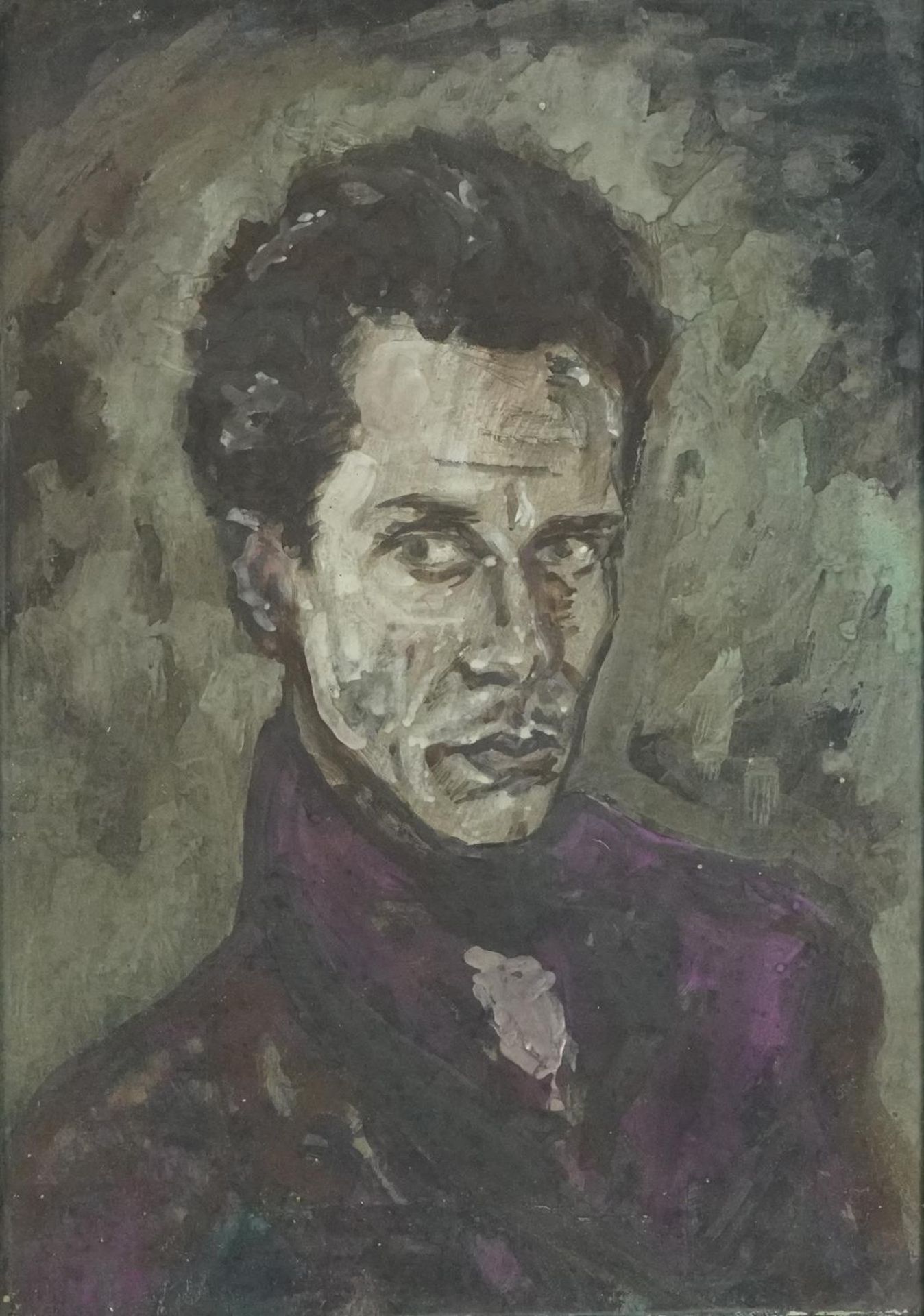 Head and shoulders portrait of a gentleman, post war British watercolour on card, framed and glazed,