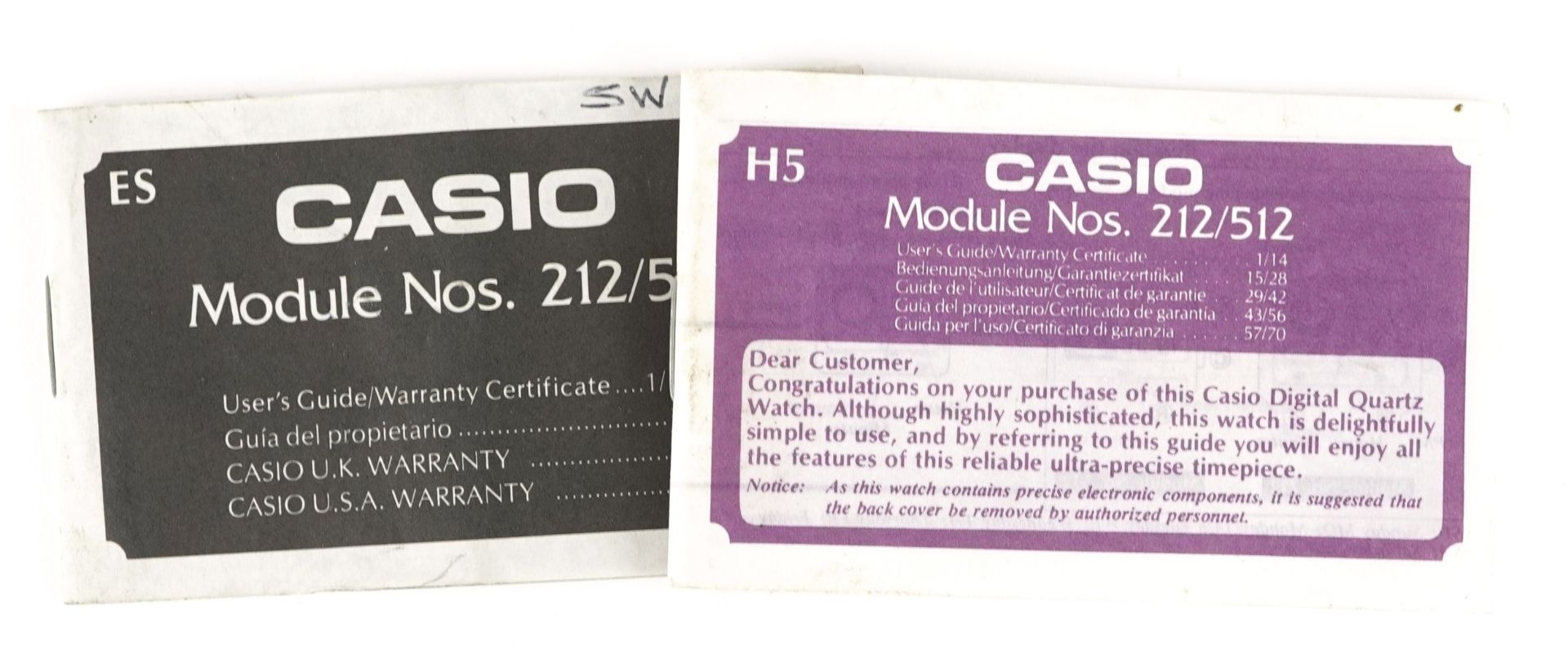 Casio, two vintage Casio digital wristwatches with paperwork comprising Casio Dictionary and Casio - Image 5 of 5