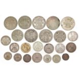 Victorian and later British coinage including 1898 half crown, 1866 sixpence and shillings, 140g