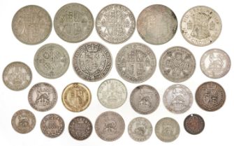 Victorian and later British coinage including 1898 half crown, 1866 sixpence and shillings, 140g