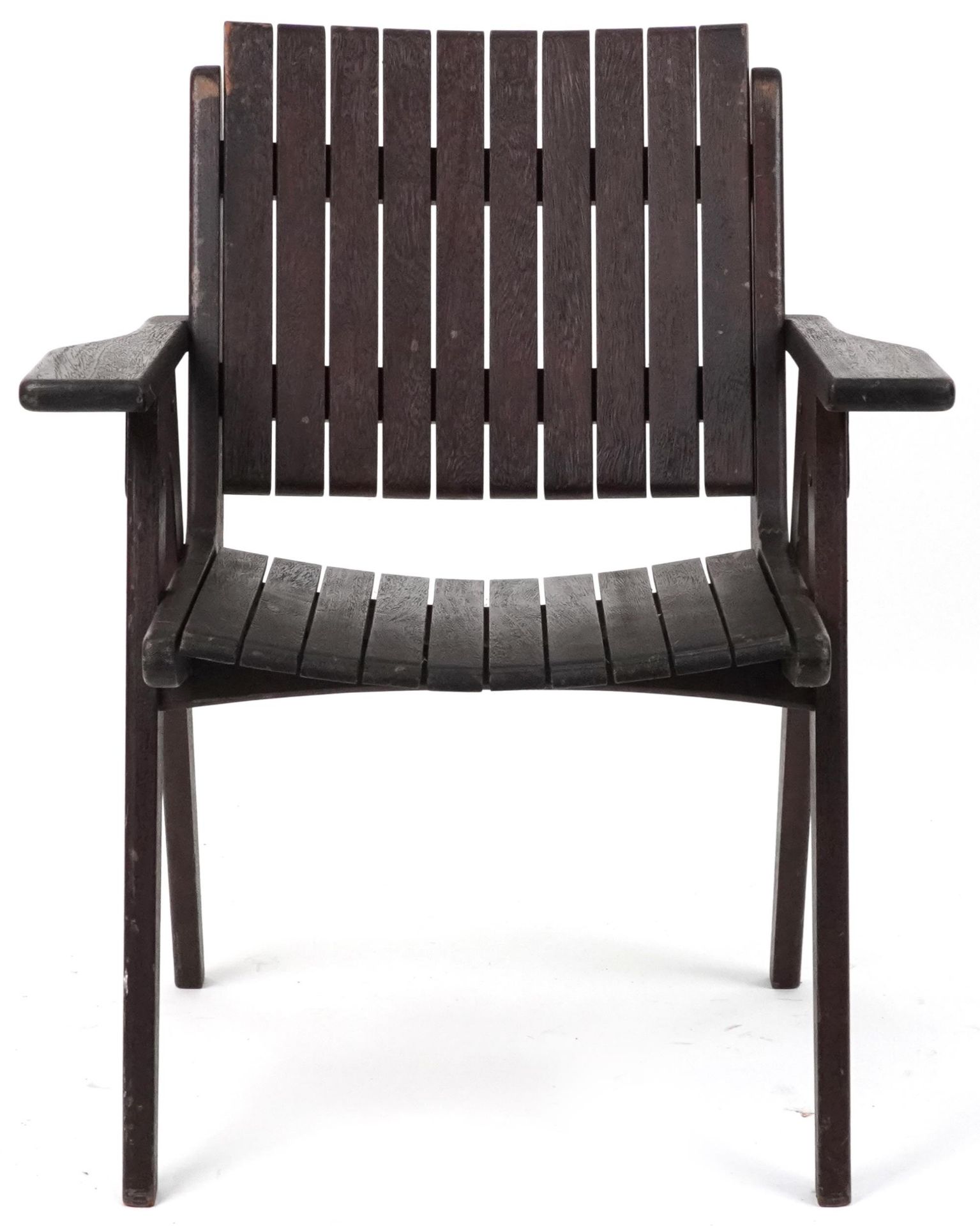 Autoban, stained teak slice chair, 81cm high - Image 2 of 5