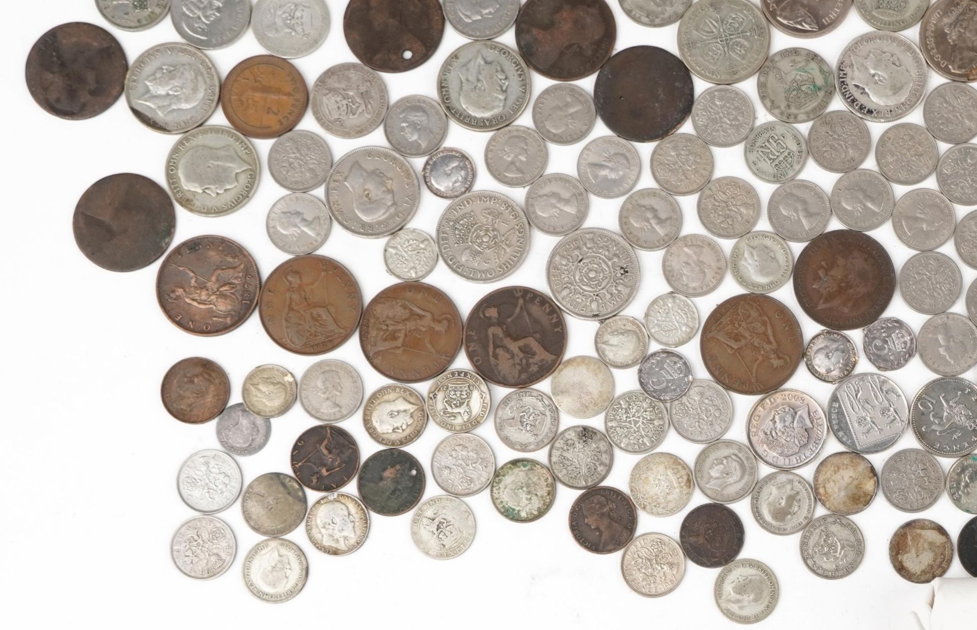 Collection of Victorian and later British coinage including pre 1947 florins and thrupenny bits - Bild 6 aus 7