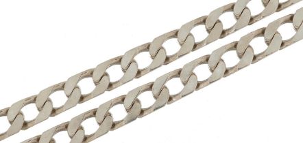 Silver curb link necklace, 46cm in length, 74.0g