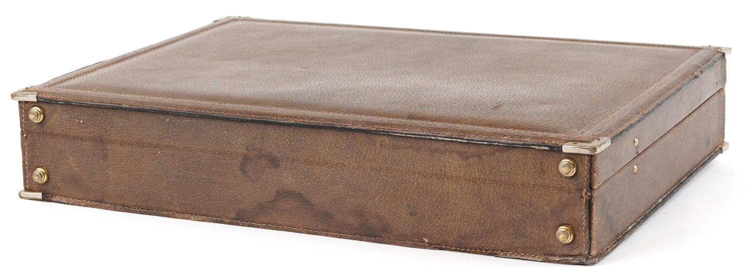 Vintage gentlemen's Gucci brown leather brief case, 8.5cm H x 43cm W x 31cm D PROVENANCE: - Image 6 of 7