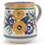 Early 20th century Poole Carter, Stabler & Adams jug hand painted with stylised flowers, incised 319