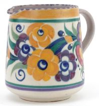 Early 20th century Poole Carter, Stabler & Adams jug hand painted with stylised flowers, incised 319