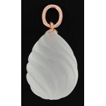 14ct gold rock crystal egg pendant, impressed Russian marks to the suspension loop, 2.7cm high, 5.7g