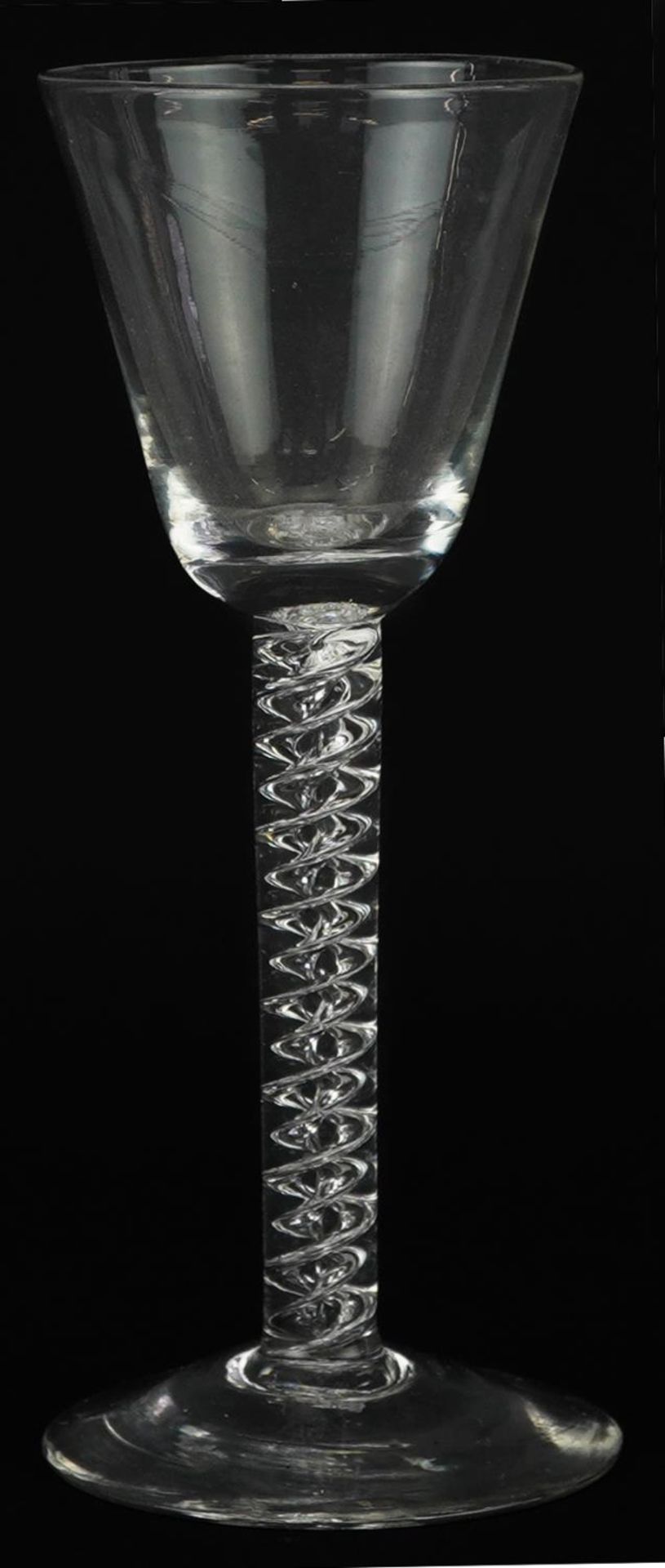 18th century wine glass with mercury twist stem, 15.5cm high - Bild 3 aus 4