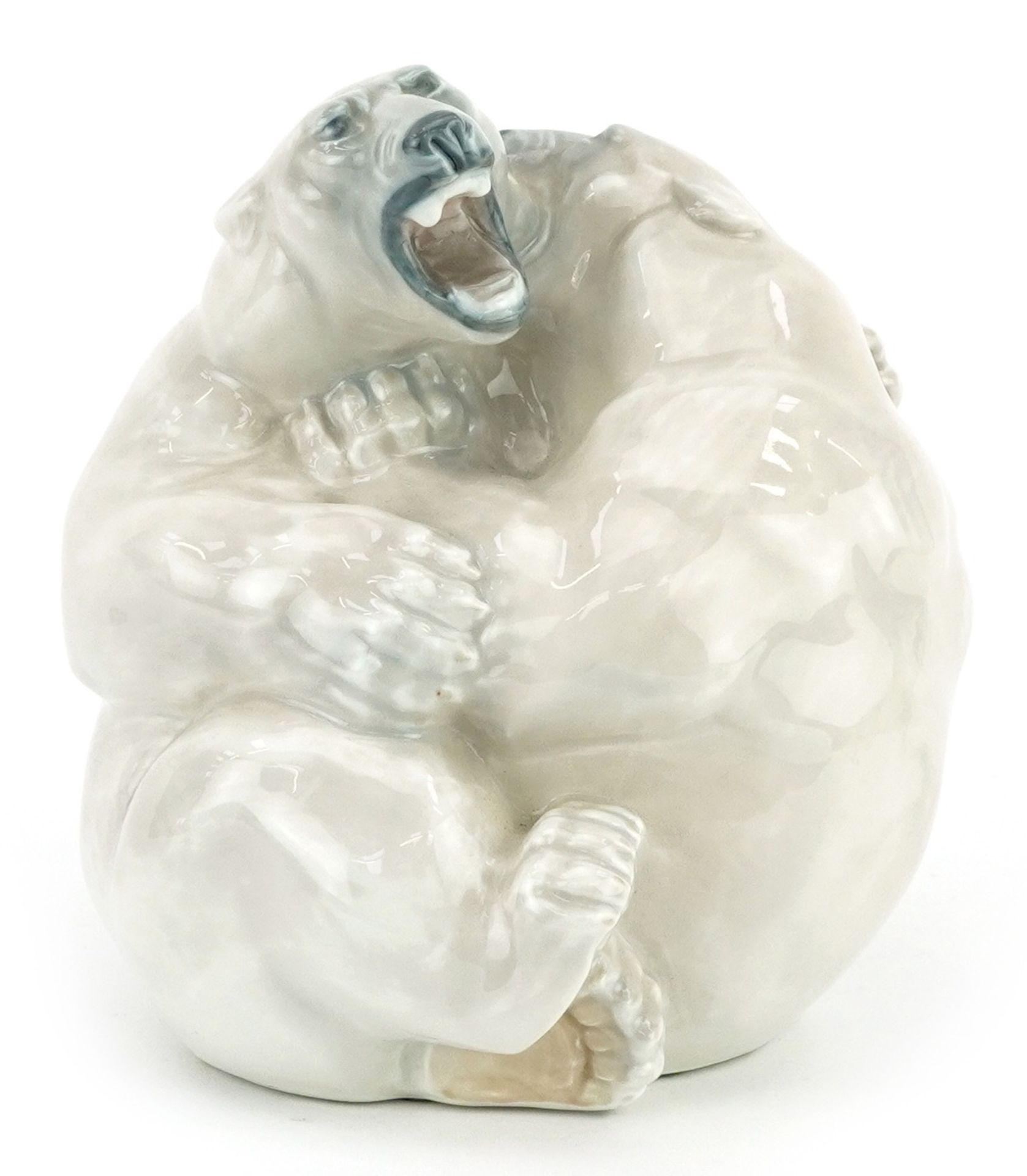 Knud Kyhn for Royal Copenhagen, Danish porcelain group of two polar bears numbered 2317, 15.5cm high