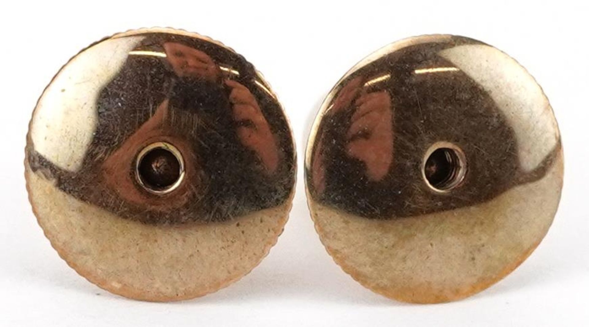 Pair of 9ct gold cultured pearl gentlemen's dress studs housed in a Norman Carter Maidstone - Image 4 of 5