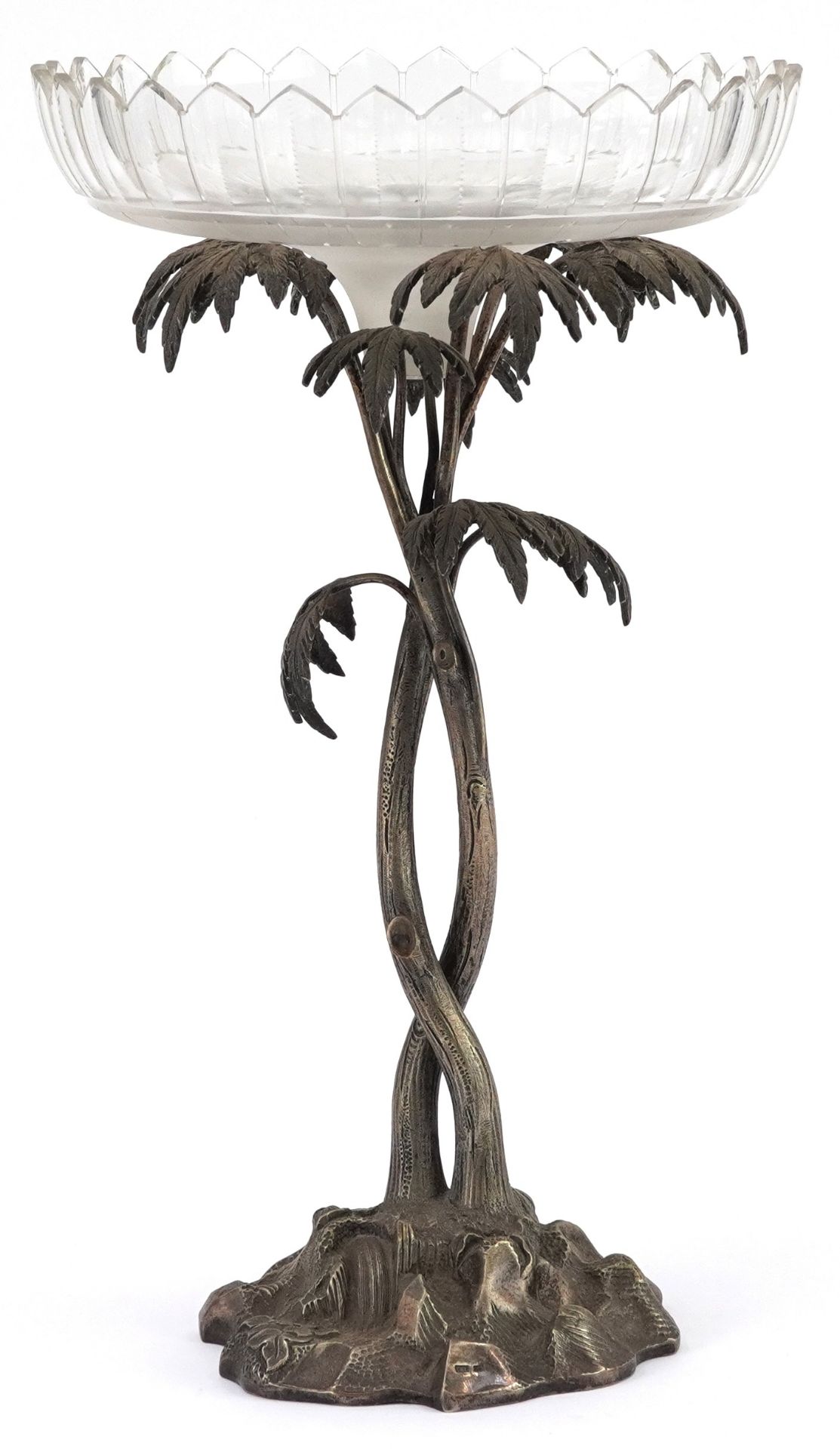Carl Robert Carlstrom, Swedish silver plated centrepiece in the form of a palm tree with part - Image 3 of 5