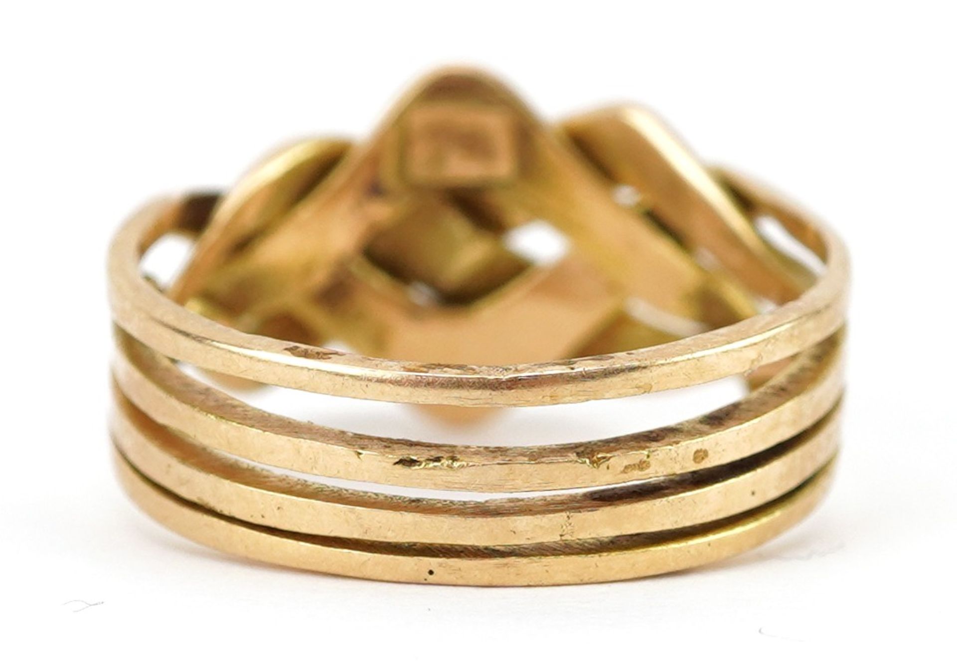 18ct gold four section puzzle ring, size J, 6.0g - Image 2 of 4