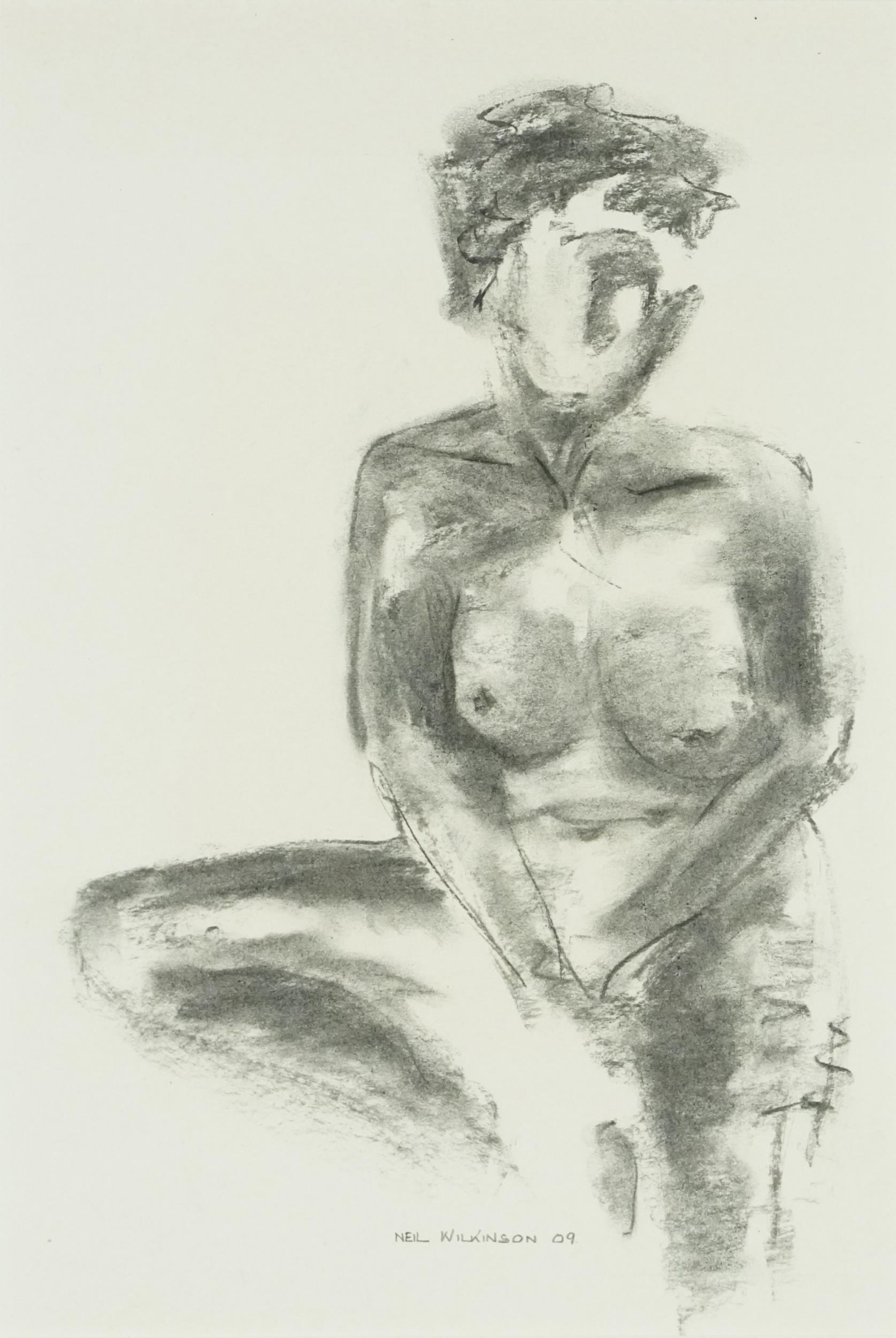 Neil Wilkinson - Nude females, three mixed medias, each mounted, one framed and glazed, the - Image 6 of 13