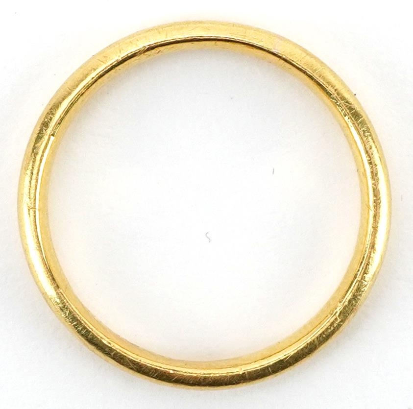 George VI 22ct gold wedding band, Birmingham 1951, size K, 3.2g - Image 3 of 4