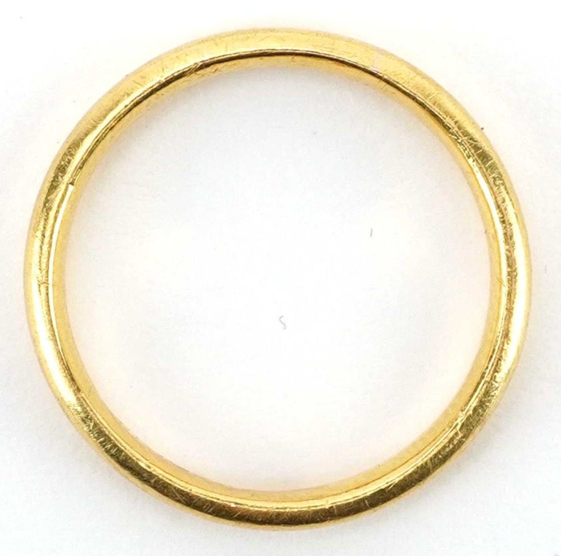 George VI 22ct gold wedding band, Birmingham 1951, size K, 3.2g - Image 3 of 4