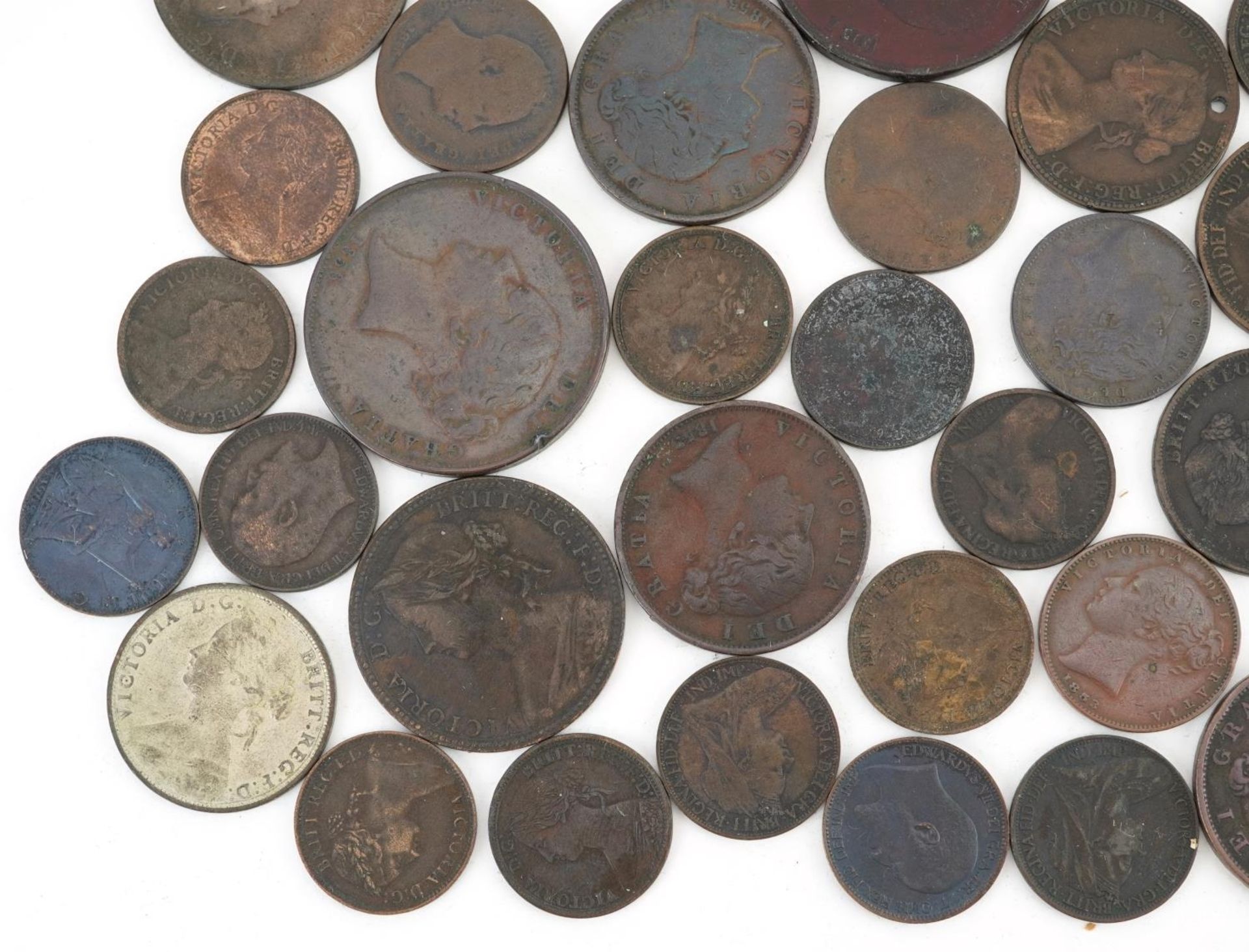 William IV and later British copper coinage including pennies, half pennies and farthings - Bild 9 aus 10