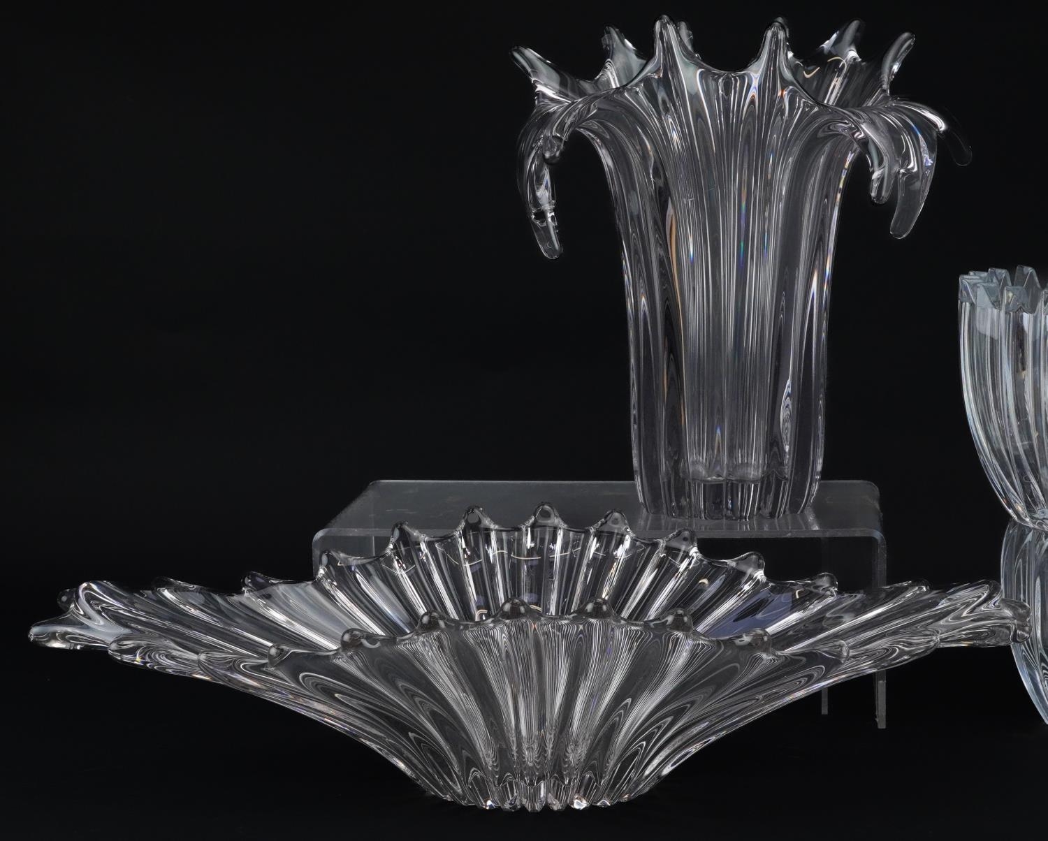 Four contemporary art glass vases including two Slovenian examples by Mikasa, the largest 48cm in - Image 2 of 6
