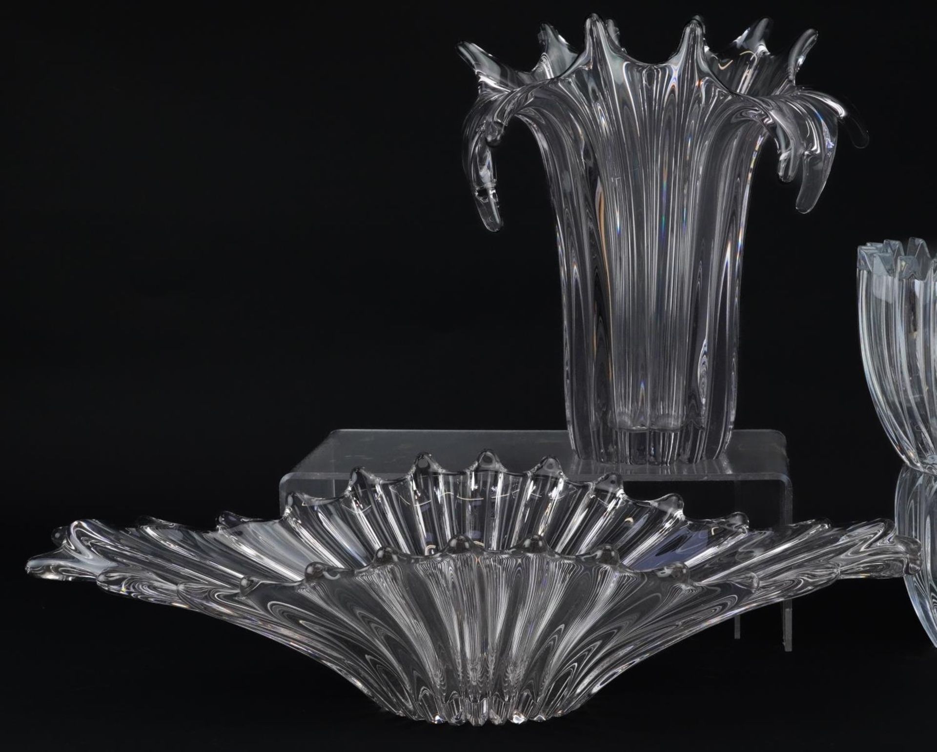 Four contemporary art glass vases including two Slovenian examples by Mikasa, the largest 48cm in - Bild 2 aus 6