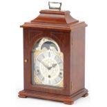 Franz Hermle, German mahogany bracket clock with Westminster chime striking on eight rods and moon