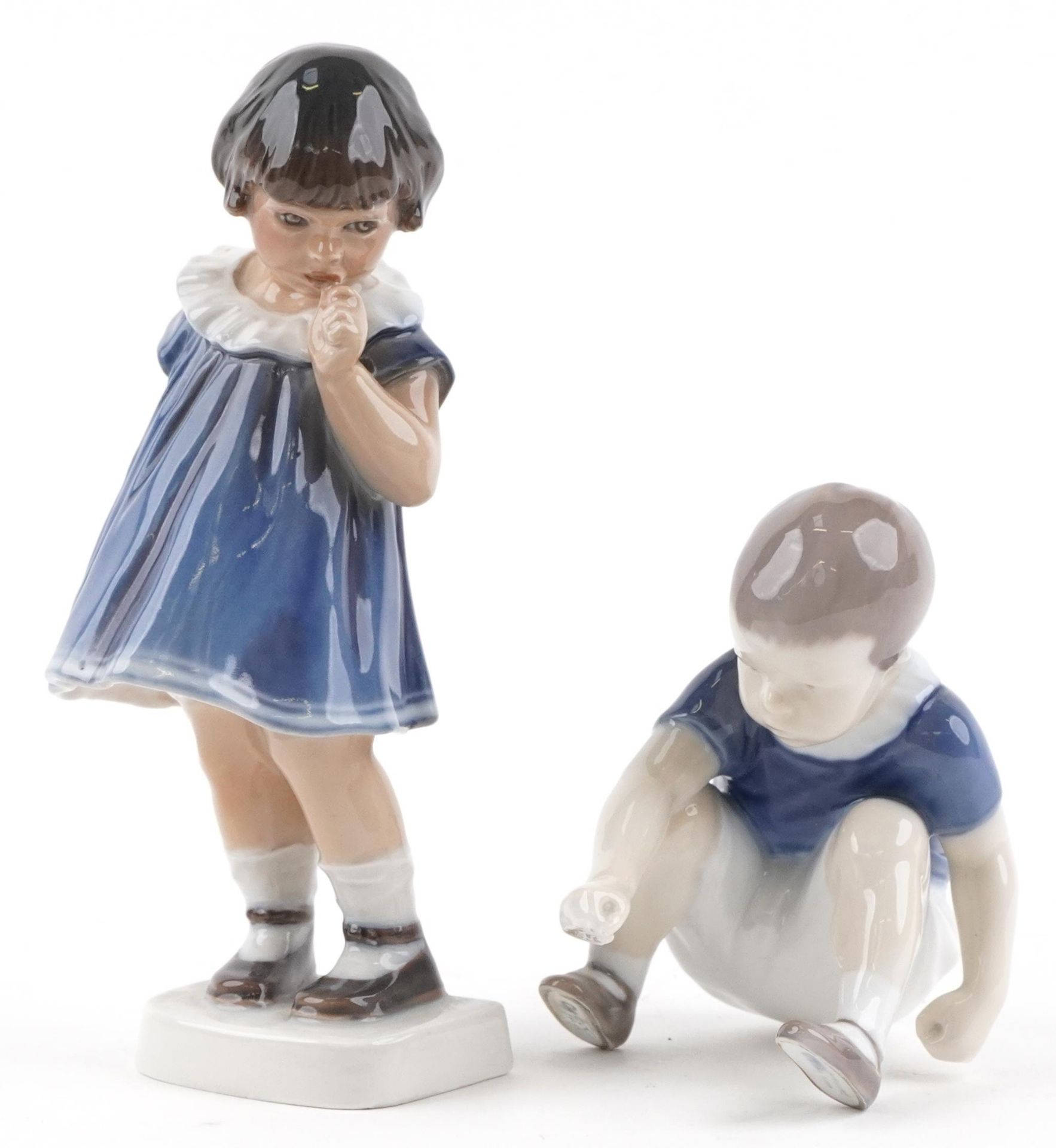 Two Danish porcelain figures including Dahl Jensen young girl and a Bing & Grondahl example of a