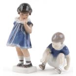 Two Danish porcelain figures including Dahl Jensen young girl and a Bing & Grondahl example of a