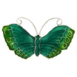 Sterling silver and enamel brooch in the form of a butterfly, 5.2cm wide, 13.5g
