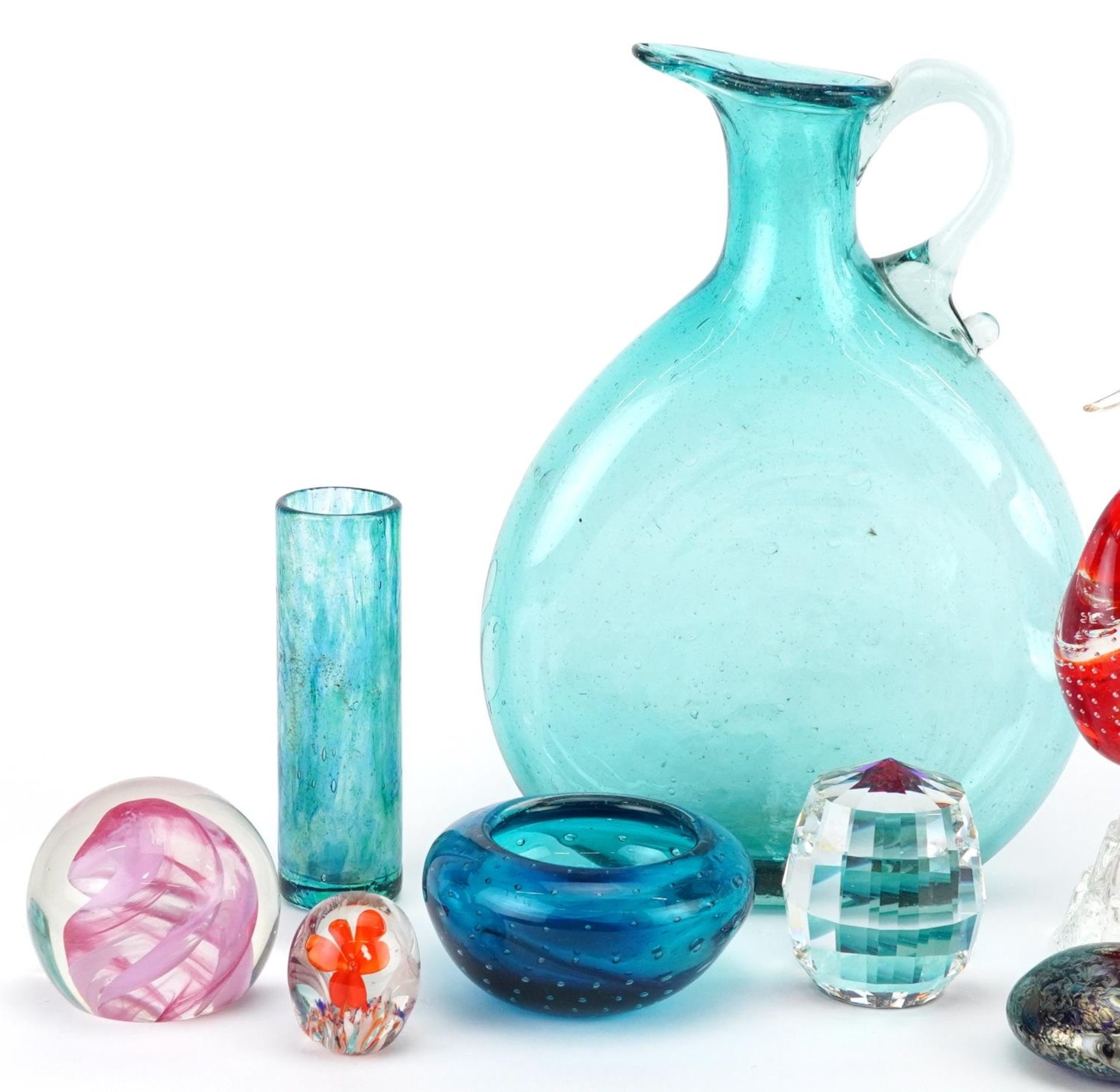 Art glassware including a Maltese Phoenician paperweight, Isle of Wight cylindrical vase and - Image 2 of 4