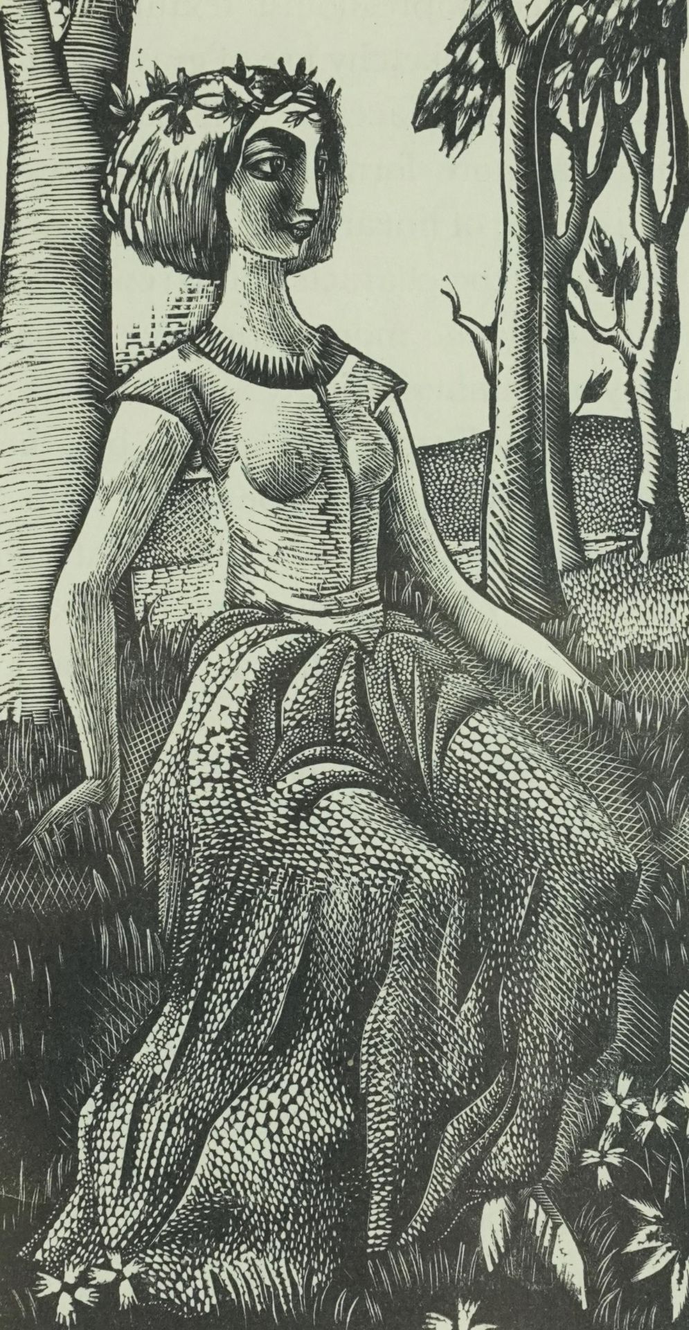 Eric Ravilious - Proserpina, wood engraving inscribed The Woodcut: An Annual, Flevron 1928 verso,