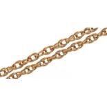 9ct gold multi chain link necklace, 34cm in length, 6.9g