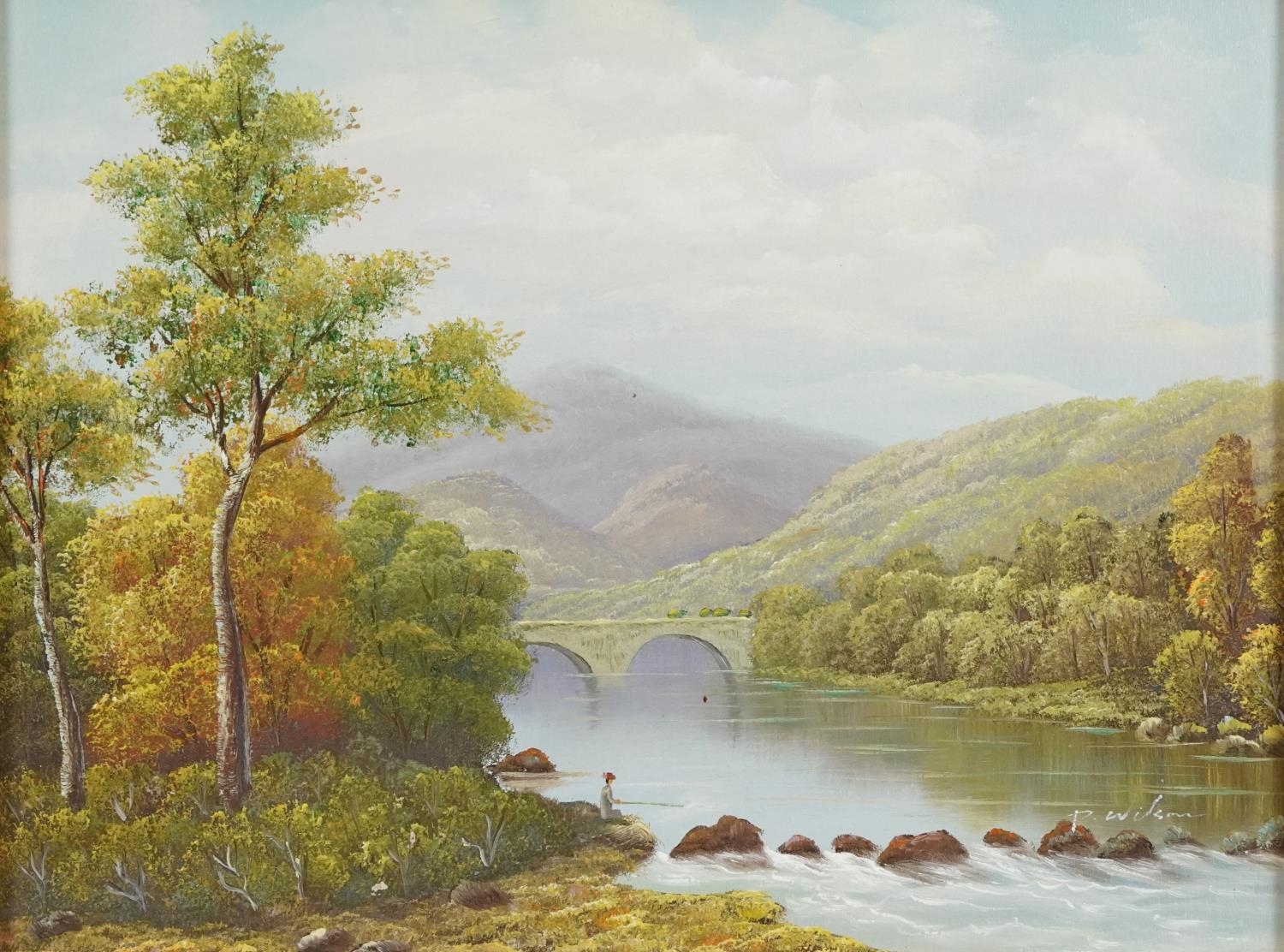 River landscapes, two oils, each framed, each 39.5cm x 29.5cm excluding the frames - Image 2 of 10