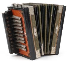 Regal Melodeon, Early 20th century German ebonised accordion, 26cm wide