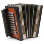 Regal Melodeon, Early 20th century German ebonised accordion, 26cm wide