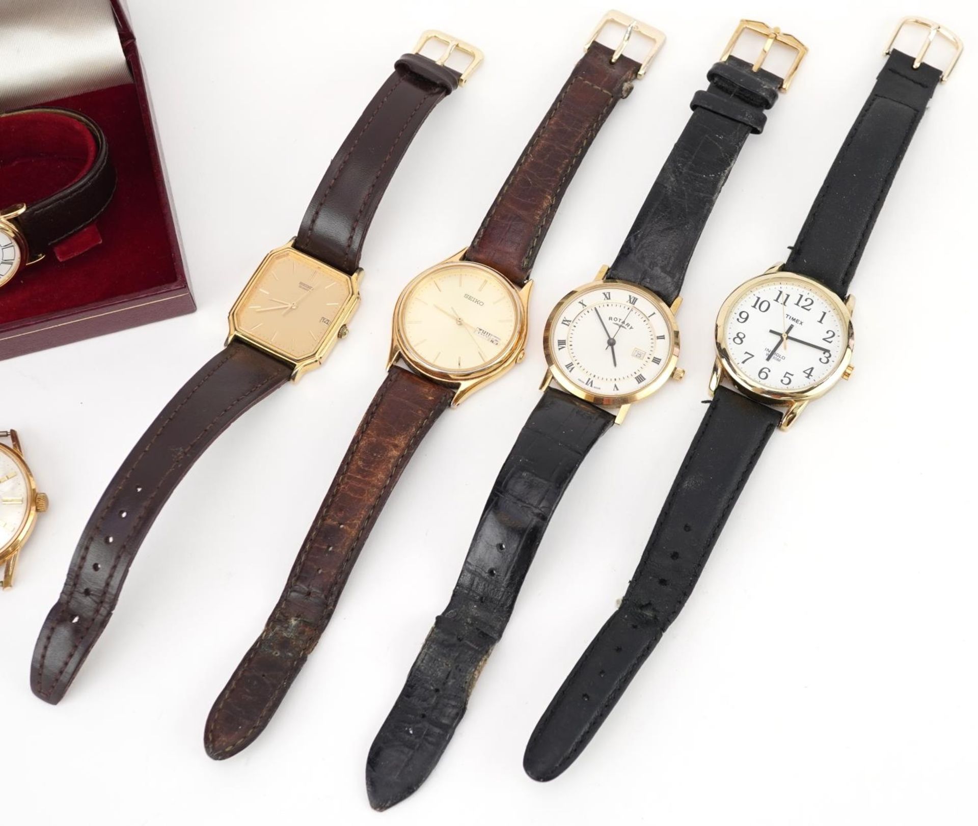 Six vintage and later gentlemen's wristwatches comprising Regency, Rotary, Seiko, Accurist and - Bild 4 aus 4