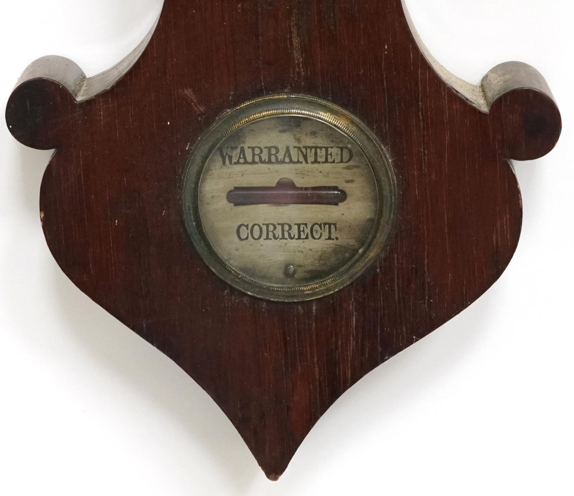 Three 19th century mahogany wall barometers with thermometers, one with enamelled plaque, - Bild 13 aus 15