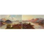 A B Davis - On Loch Awe, pair of early 20th century Scottish school oil on canvases, mounted and