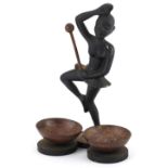 Manner of Franz Hagenauer, early 20th century Austrian bronze statue of a semi nude African