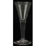 18th century excise wine glass with hollow stem, 15cm high