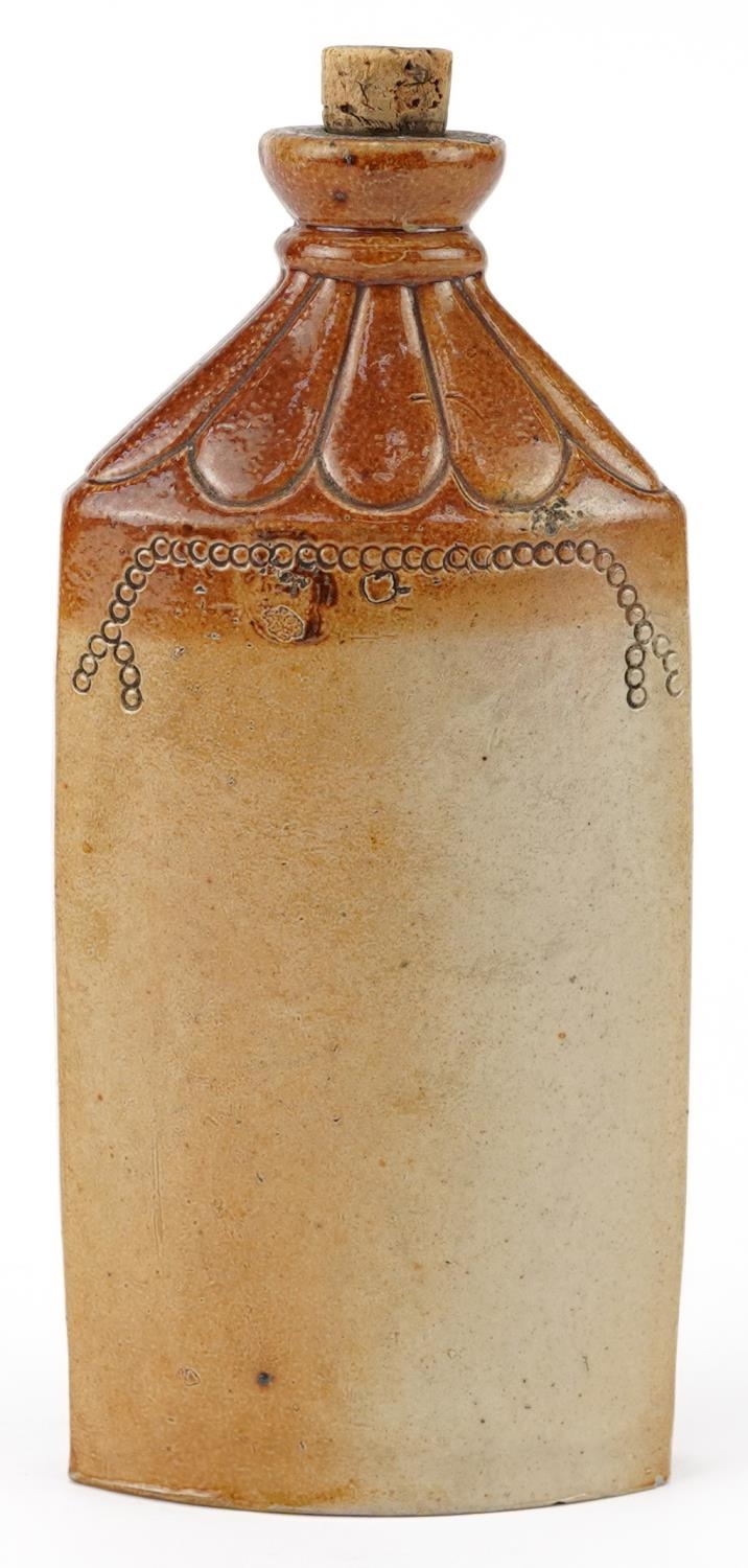 Victorian stoneware wine or spirit advertising flask impressed J Pointer Wine & Spirit Merchant - Image 2 of 3