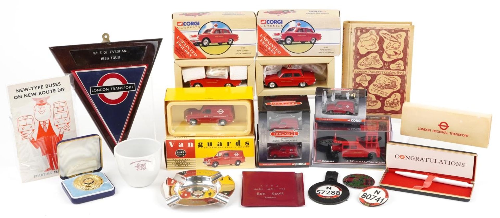 Automobilia interest London Transport collectables including Vanguards and Corgi diecast vehicles,