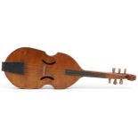 Hardwood six string tenor viol, 77cm in length