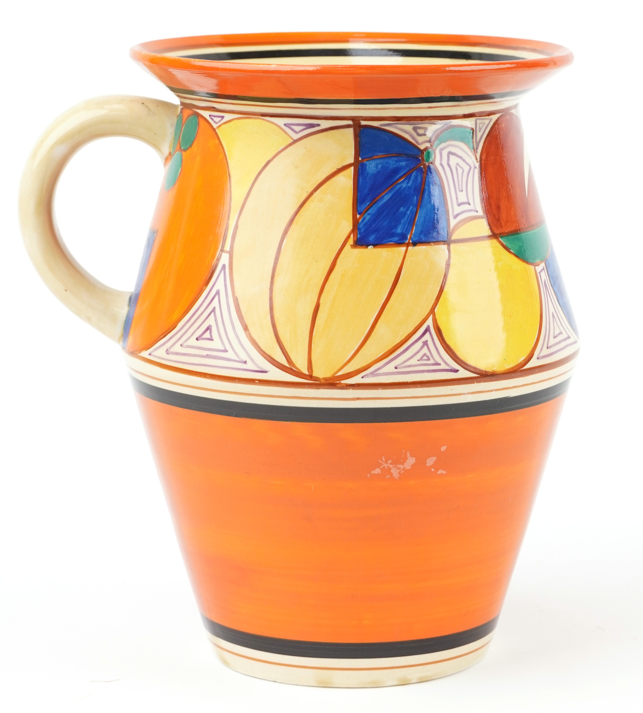 Clarice Cliff, large Art Deco Fantastique Bizarre Tolphin wash jug hand painted in the melon - Image 4 of 8