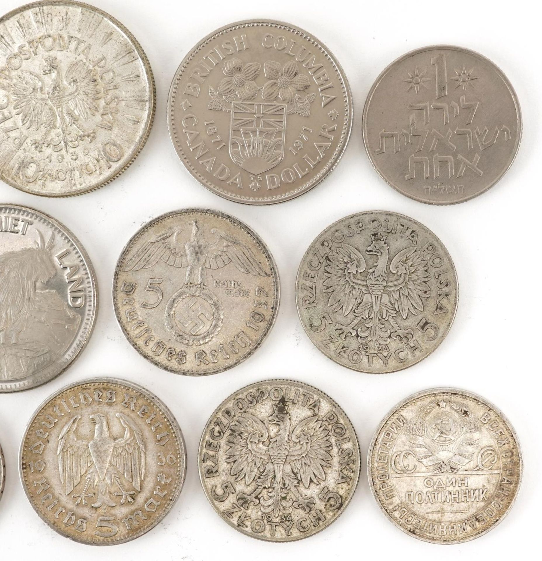 European coinage, some silver, including five reichs and one Dutch guilder, total 134g - Image 3 of 6