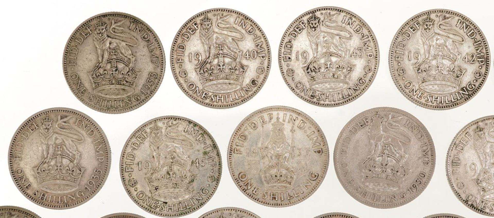 Thirty eight George V and George VI shillings, various dates - Bild 2 aus 10