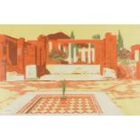 Geoffrey Elliott - Pompeii, pencil signed print in colour, mounted framed and glazed, 66cm x 45.