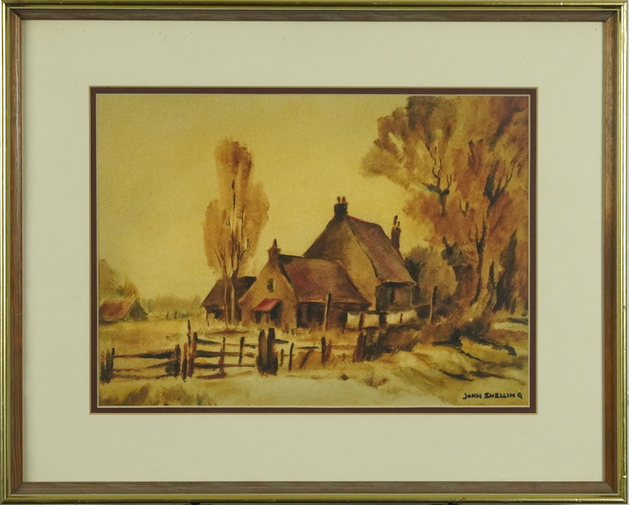 John Snelling - Farmland and farm buildings and Stockman's cottage and evening ploughing, two - Image 3 of 11
